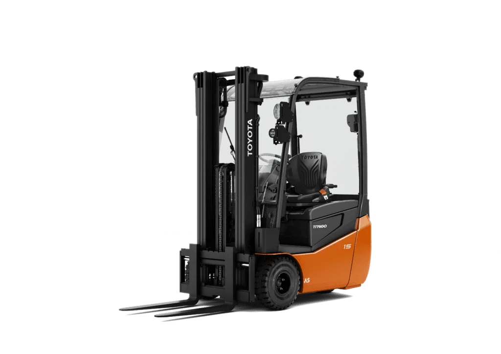 Toyota Traigo 24 elektrische 3-wiel heftruck cabine uitvoering 1500 kg zijaanzicht | Prins Maasdijk