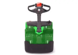 CESAB P216i elektrische palletwagen transparante doorsnede met zichtbare lithium-ion accu opbouw, vooraanzicht op witte achtergrond | Prins Maasdijk