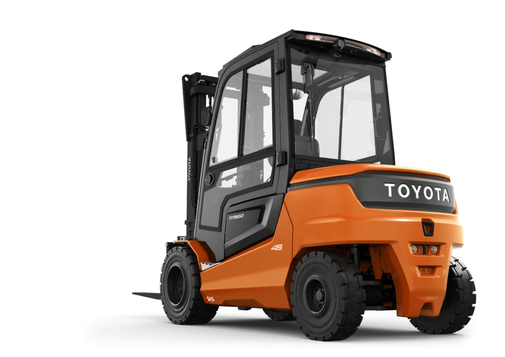 Toyota Traigo 80 elektrische heftruck 4500 kg gesloten cabine uitvoering achteraanzicht | Prins Maasdijk